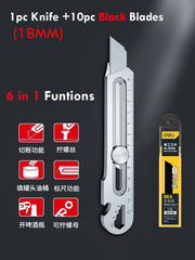 Multi-Purpose Utility Knife – 6-in-1 Retractable Box Cutter