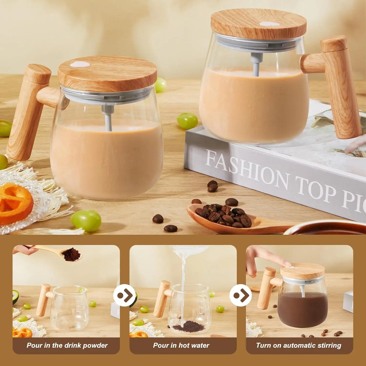 Self-Stirring Mug - Electric Mixing Mug for Coffee and Protein Shakes