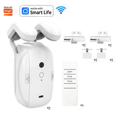 Smart Automatic Curtain Opener - WiFi and Remote Control Smart Home Accessory (2 Pack)