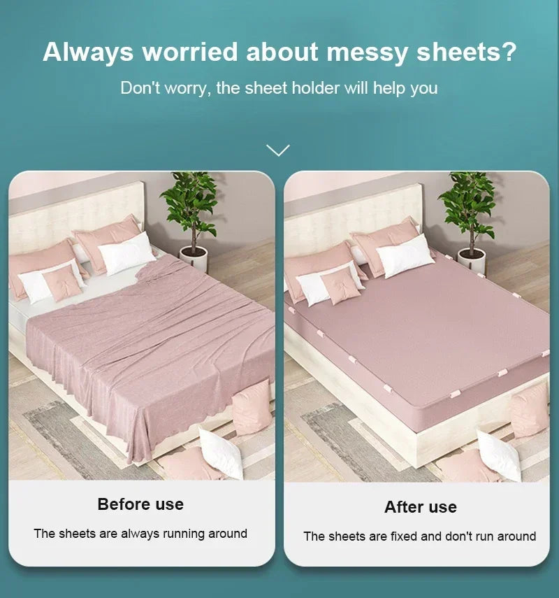 Bed Sheet Grippers - Sheet Fasteners Clips - Bed Sheet Holder Straps