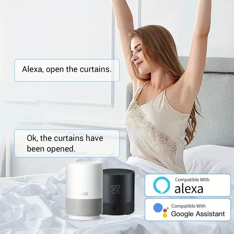 Smart Automatic Curtain Opener - WiFi and Remote Control Smart Home Accessory (2 Pack)
