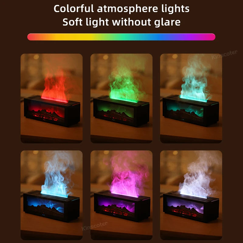 Flame Effect Aroma Diffuser and Humidifier - 150ml Essential Oil Diffuser with Remote Control