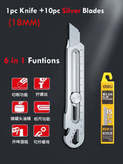 Multi-Purpose Utility Knife – 6-in-1 Retractable Box Cutter
