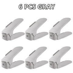 Double Layer Shoe Rack – Stackable, Adjustable Shoe Organiser (6pcs)