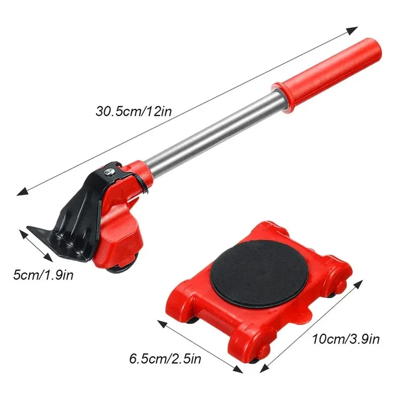 Furniture Roller Set and Lifter Tool - Heavy-Duty Furniture Moving Kit (5 Piece)