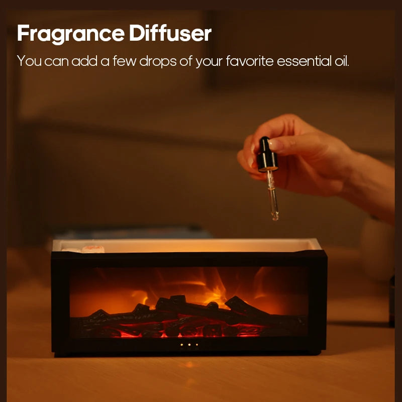 Flame Effect Aroma Diffuser and Humidifier - 150ml Essential Oil Diffuser with Remote Control