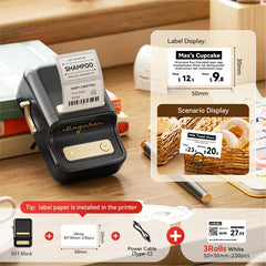 Portable Thermal Label Printer - Bluetooth Sticker and Label Printer