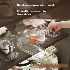 Double Layer Shoe Rack - Free Standing Shoe Rack - Stackable Shoe Organizer