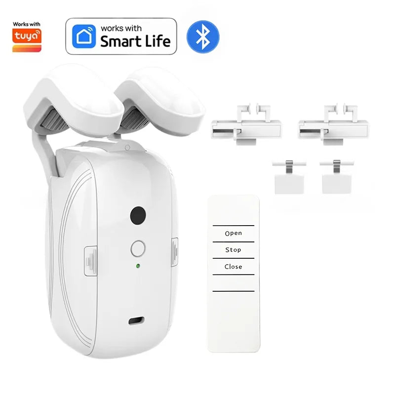 Smart Automatic Curtain Opener - WiFi and Remote Control Smart Home Accessory (2 Pack)