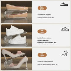 Double Layer Shoe Rack - Free Standing Shoe Rack - Stackable Shoe Organizer