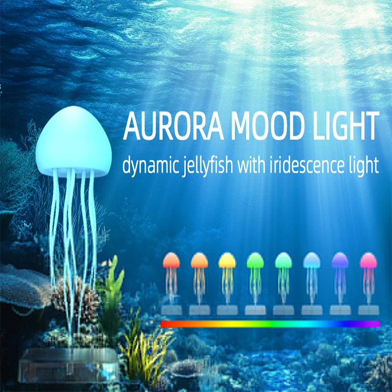 RGB Jellyfish Night Light - Voice Control Night Light - LED Jellyfish Lamp
