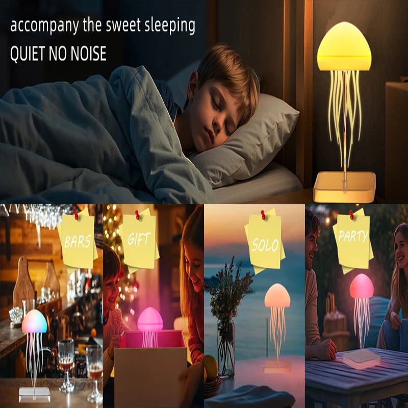 RGB Jellyfish Night Light - Voice Control Night Light - LED Jellyfish Lamp