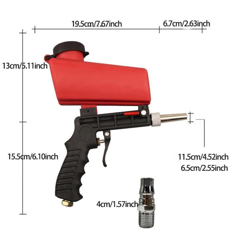 Portable Sandblasting Gun - Pneumatic Sandblaster - Air Sand Blasting Gun
