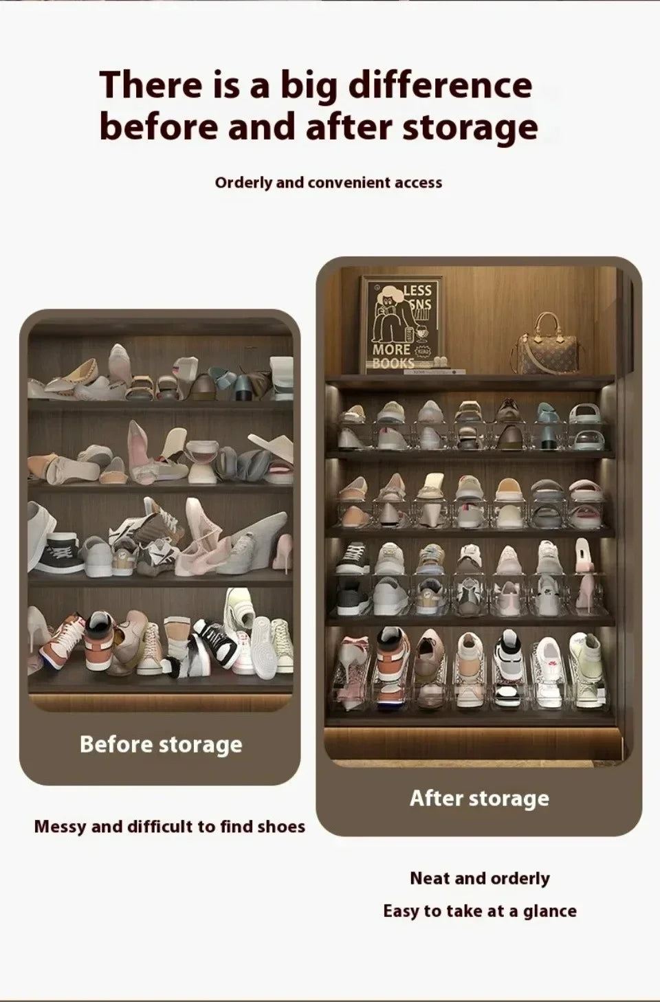 Double Layer Shoe Rack - Free Standing Shoe Rack - Stackable Shoe Organizer