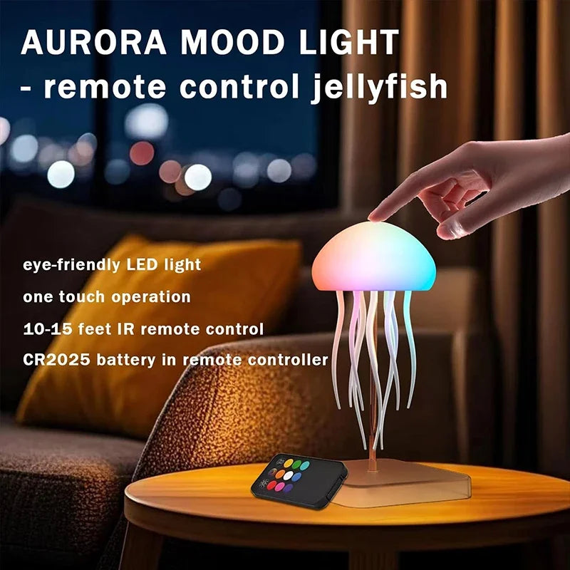 RGB Jellyfish Night Light - Voice Control Night Light - LED Jellyfish Lamp