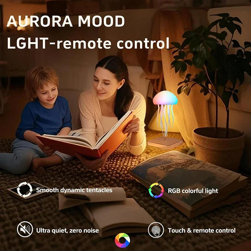RGB Jellyfish Night Light - Voice Control Night Light - LED Jellyfish Lamp