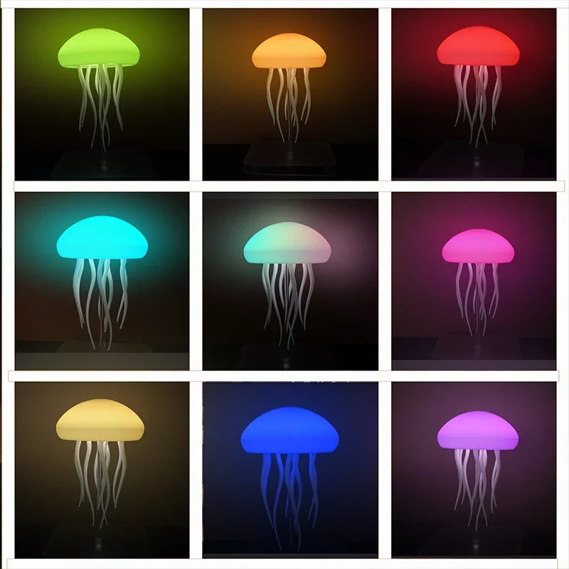 RGB Jellyfish Night Light - Voice Control Night Light - LED Jellyfish Lamp