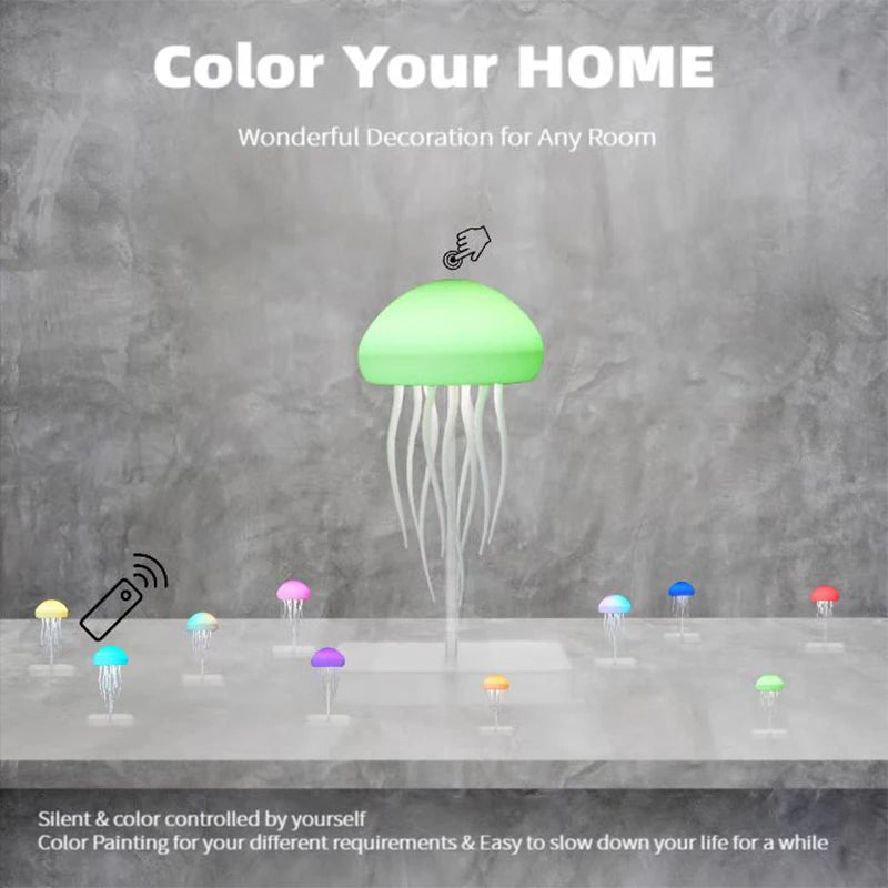 RGB Jellyfish Night Light - Voice Control Night Light - LED Jellyfish Lamp