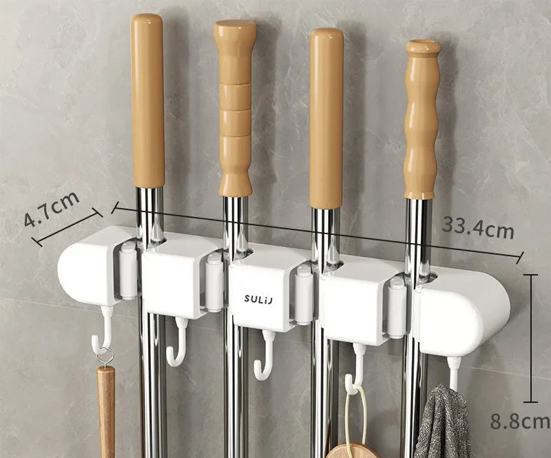 Mop & Broom Holder With Hook