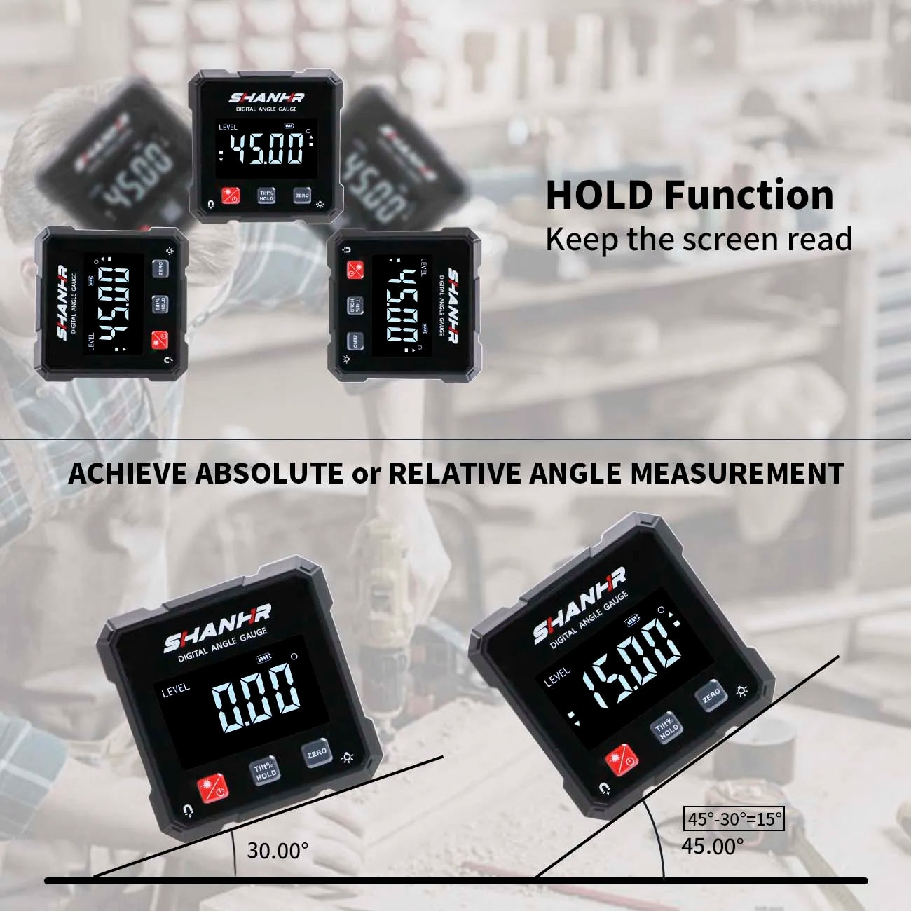 Digital Angle Finder - Laser Angle Finder - Digital Angle Measuring Tool