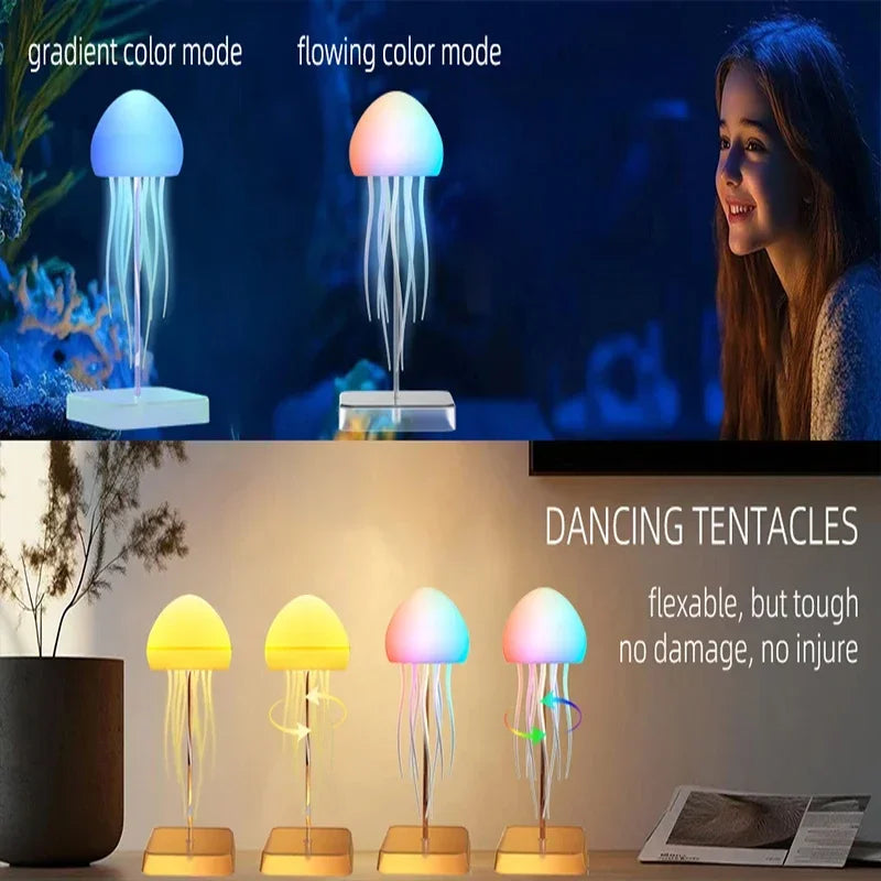 RGB Jellyfish Night Light - Voice Control Night Light - LED Jellyfish Lamp