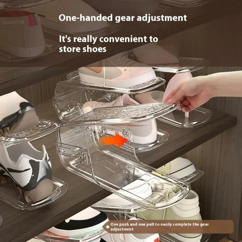 Double Layer Shoe Rack - Free Standing Shoe Rack - Stackable Shoe Organizer