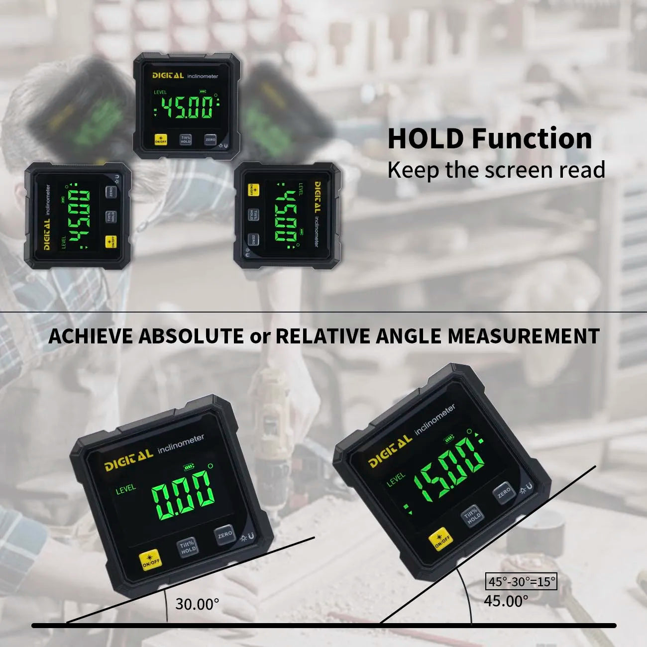 Digital Angle Finder - Laser Angle Finder - Digital Angle Measuring Tool